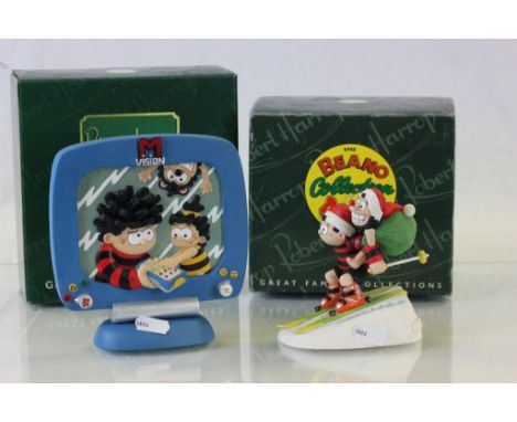 Two boxed Robert Harrop Beano figures; Dennis & Gnashers Santa Express BDCS02 Ltd Edition & M Vision BDCP06
