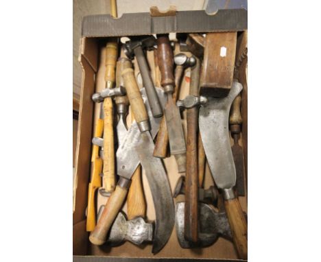 Good Collection of Vintage Wooden Handled Tools including Hammers, Chisels, etc 