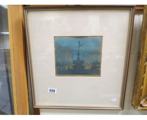 Framed & glazed print Piccadilly, pencil signed in margin by the Artist