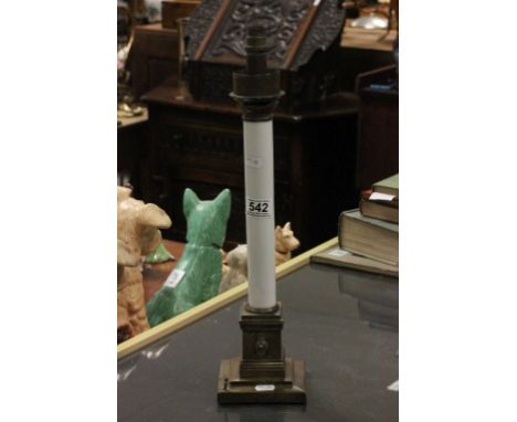 Palmers and Co. London telescopic brass and glass candle lamp, converted to electric