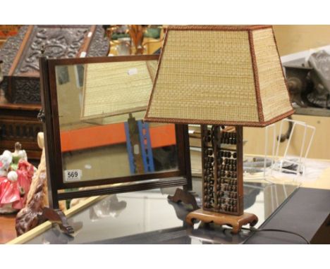 Table lamp with an Abacus base plus a dressing table swing top Mirror