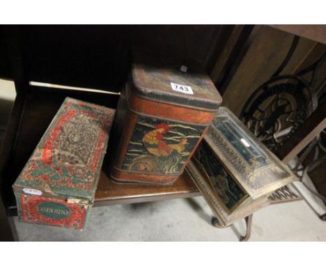 Vintage Colemans Mustard tin and one other plus a Huntley & Palmers tin