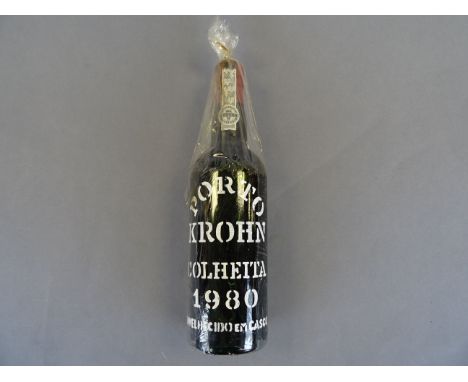 Vintage bottle of Port marked Porto Krohn Colheita 1980