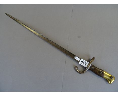 Vintage French Epee type bayonet, lacking scabbard