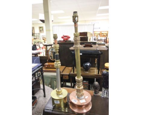 Two vintage Trench Art style lamps