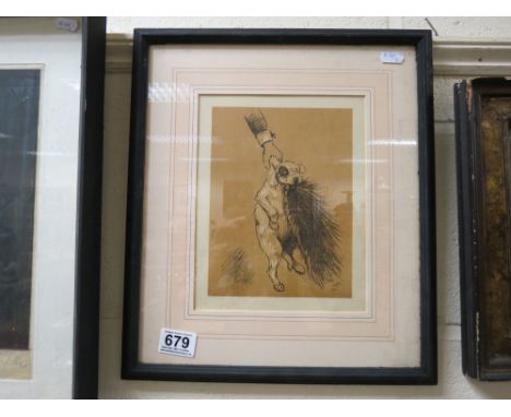 Cecil Andin 1902 an original humorous dog cartoon print 