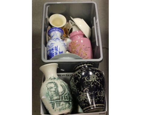 A quantity of ceramics to include Clarice Cliff ,poole pottery, glassware etc.