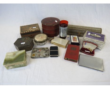 Crate of vintage and other boxes to include wooden