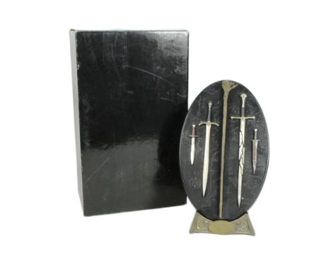 Lord of The Rings - an exclusive Danbury mint edition 107/700, collection one 'The Arms of The Fellowship' sculpture, featuri