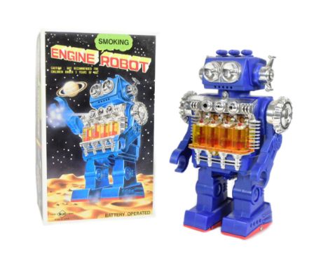 Retro Toys - a Japanese SH Horikawa Smoking Engine Robot, featuring piston action, emitting smoke, walking action and lights.