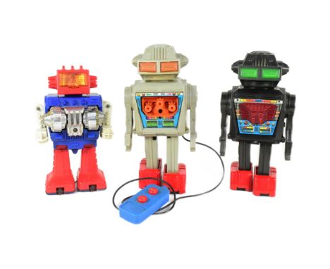 Retro Toys - x3 Vintage Japanese robots, comprising of; a Horikawa 'Sky Robot', a Junior Toys 'The Attacker' and a Junior Toy