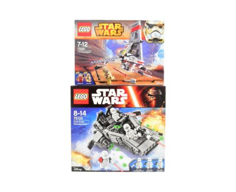 Lego - x2 factory sealed Lego Star Wars sets comprising 75100 First Order Snowspeeder and 75081 T-16 Skyhopper.