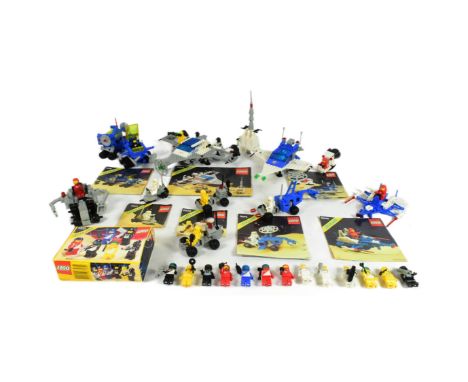 Lego - a collection of vintage Legoland Space sets comprising; 1593 Super Model, 6844 Explorer Vehicle, 6846 Tri-Star Voyager