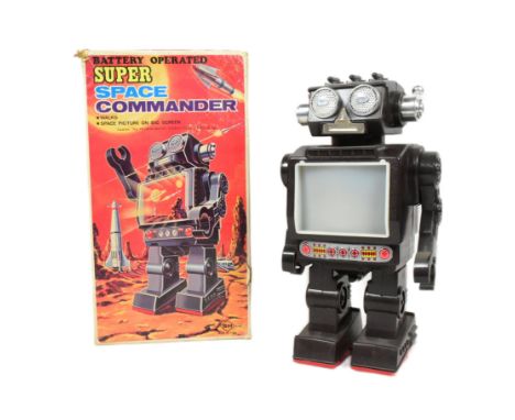 Retro Toys - a Japanese SH Horikawa Super Space Commander robot, featuring walking action and space picture on the screen. Te