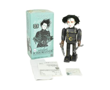 Tinplate Toys - a Japanese 1998 Medicom Toy, Nostalgic Future, Edward Scissorhands wind-up robot. Featuring moving arms and l