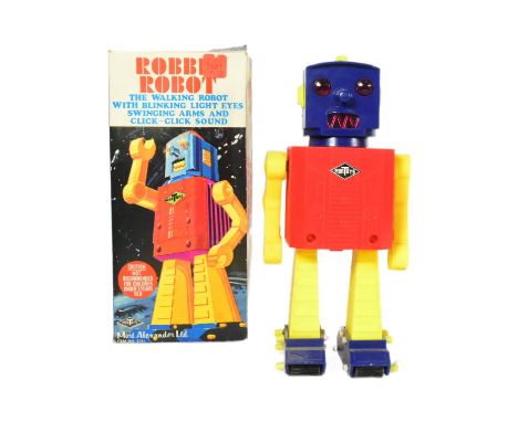 Retro Toys - a vintage Mortoys no. 3121, made in Hong Kong, 'Robbie Robot'. Featuring walking action, blinking light eyes, sw