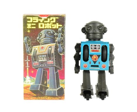 Tinplate Toys - a vintage 1970s Japanese believed to be SH Horikawa Flying Mini Robot. Friction-powered, tested and in workin