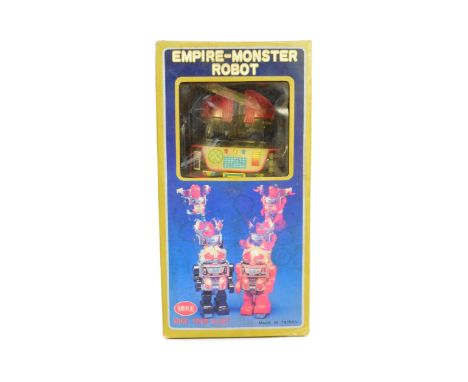 Retro Toys - a vintage Mike Toys Taiwan Empire-Monster Robot K-207. Featuring moving legs, flashing lights, and an opening he