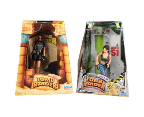 Tomb Raider - x2 vintage 1990s Playmates Tomb Raider action figure dioramas comprising; Lara Croft in Wetsuit and Lara Croft 