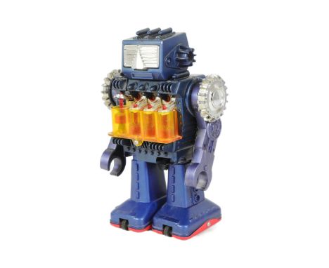 Tinplate Toys - a vintage Japanese Horikawa 'Engine Robot' with piston action. Featuring a plastic body, pistons and walking 