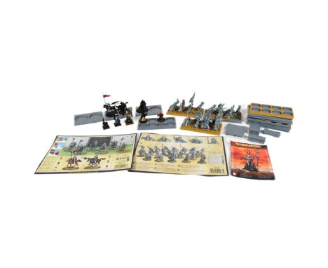 Warhammer - a collection of Lost Souls from Army The Dead assembled and painted along with bases and movement trays together 