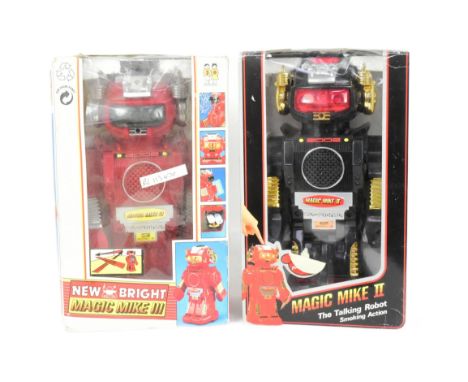 Retro Toys - x2 vintage Chinese New Bright Magic Mike robots. Featuring no. 4165 Magic Mike III and no. 3165 Magic Mike II, h