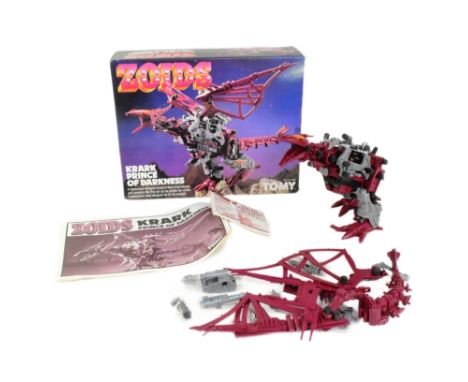 Zoids - a vintage 1980s Tomy made Zoids playset action figure Krark Prince of Darkness. Housed in original box with instructi