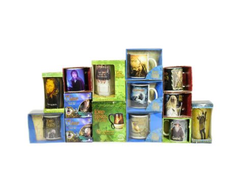 Lord of The Rings - a collection of x14 Lord of The Rings and Golden Compass mugs and cups, including The Fellowship Sculpted
