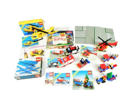 Lego - a collection of vintage Legoland sets to include; 6697 Rescue Helicopter, 6685 Fire Copter, 6647 Highway Repair, 6688 