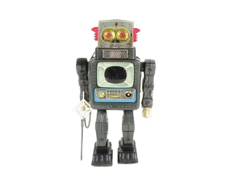 Tinplate Toys - a vintage Japanese believed to be ALPS Television Spaceman robot. Featuring walking action, swinging arms, li
