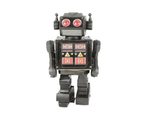 Tinplate Toys - a vintage Japanese SH Horikawa 'Rotate-O-Matic Super Robot', featuring walking action, rotating torso and an 