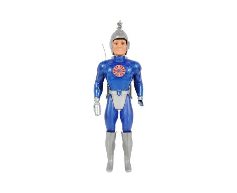 Retro Toys - a vintage 1967 Mattel Captain Lazer action figure, featuring battery powered light-up eyes, chest and guns, when