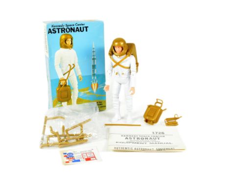Retro Toys - a vintage 1960s Marx Toys 'Kennedy Space Center Astronaut', featuring poseable limbs, accesories, decals and pap