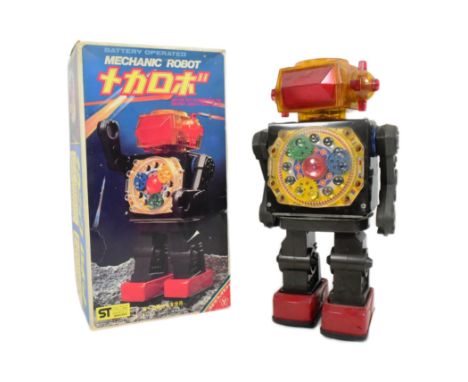Tinplate Toys - a vintage Yonezawa Mechanic Robot. Featuring see-through gears, stop'n go action, rotating torso and space no