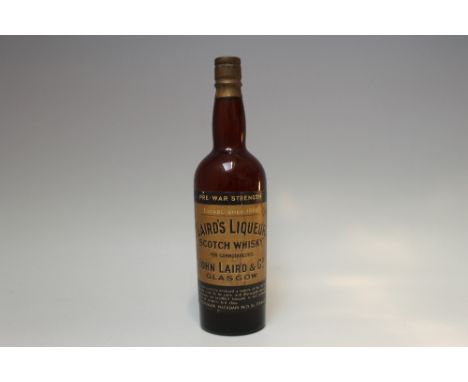 1 BOTTLE OF PRE-WAR STRENGTH LAIRD'S LIQUEUR SCOTCH WHISKY
Buyers - for shipping pricing on this lot, visit www.cuttlestones.