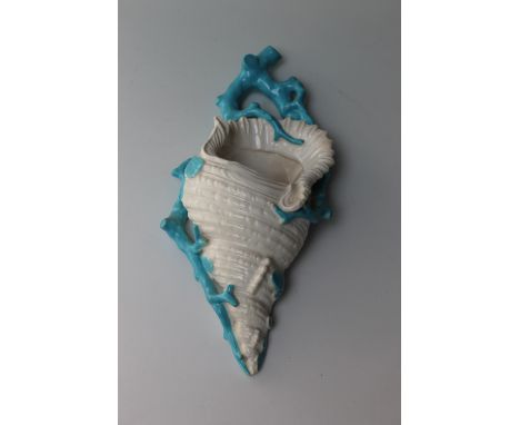 A ROYAL WORCESTER CONCH SHELL WALL POCKET, circa 1870, printed marks to the reverse, H 27 cm
Buyers - for shipping pricing on