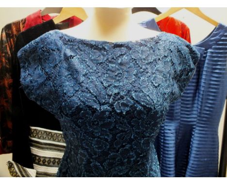TWO LADIES VINTAGE EVENING DRESSES, comprising an Edward Black of Nottingham full length dress with lurex embellishment and c