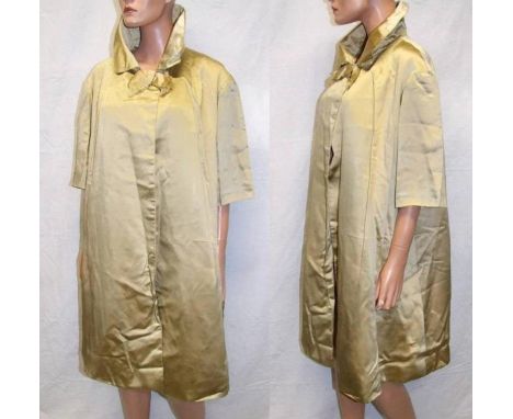 Ladies Vintage 1950s/60 Gold Satin Opera Coat 