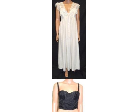 Ladies Vintage Nightdress labelled Harrods Saxon Lingerie size S & Black Partos Bustier Top size 34B (2) 