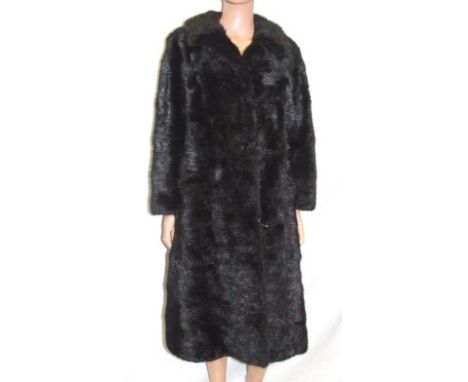 Ladies Vintage Black Rabbit? Fur Coat, approx. size 12/14 