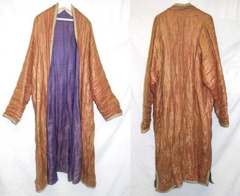 Vintage Middle Eastern Farwa/Cloak, metallic gold fabric with embroidered motifs 