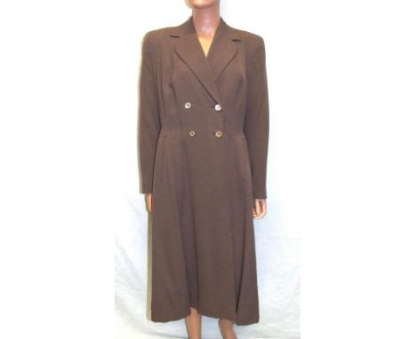 Ladies Vintage 1940s Brown Wool Coat, labelled Bobby's 