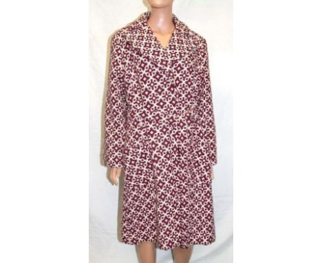 Ladies Vintage John Ro Fashions Wales Purple Tapestry Coat, labelled size 16 