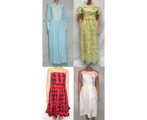 2 Vintage Prom Dresses, Victorian Style Dress with white lace detail & Vintage Yellow Floral Maxi Dress (4) 