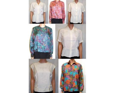 Ladies Vintage Silk Blouses incl. Paul Laporte, etc. (7) 