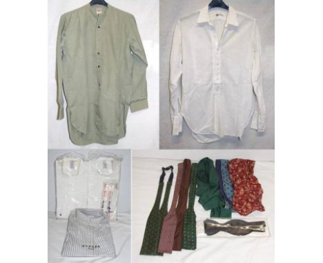 Mens Vintage Shirts incl. Rocola, Vantella, 2 Van Heusen white shirts with 3 collars, Jaeger shirt as new in packing, black d