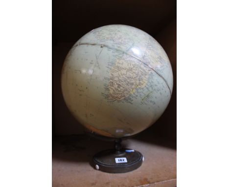 A terrestrial globe, 43cm high 
