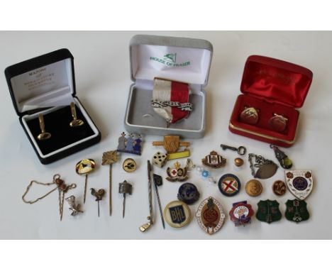 A COLLECTION OF ENAMEL BADGES, to include a "Teddy Tail League", a "1958 British Empire & Commonwealth Games" etc, and a quan