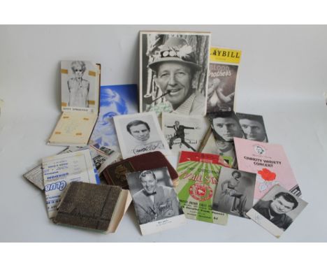 A COLLECTION OF AUTOGRAPHS, MAINLY OF SINGERS AND ENTERTAINERS OF 1950S AND 1960S to include Frank Sinatra, Sammy Davis Jr, B
