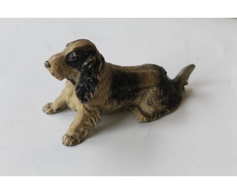 AN UNUSUAL COLD PAINTED METAL BOX, in the form of a trinket box, L 16 cm